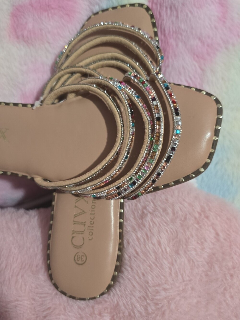 White Square-Toe Thong Heeled Sandals - Women's